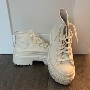 Converse Women's Off-White Platform Sneakers